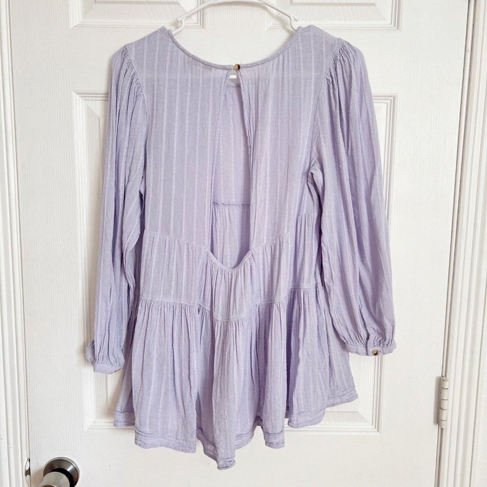 American Eagle Soft Cotton Blend Long Sleeve Tiered Babydoll Top Medium